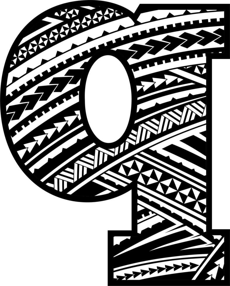 maori mandala engelsk alfabet brev vektor