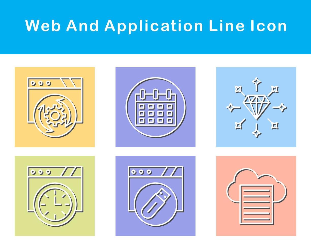 webb och Ansökan vektor ikon uppsättning