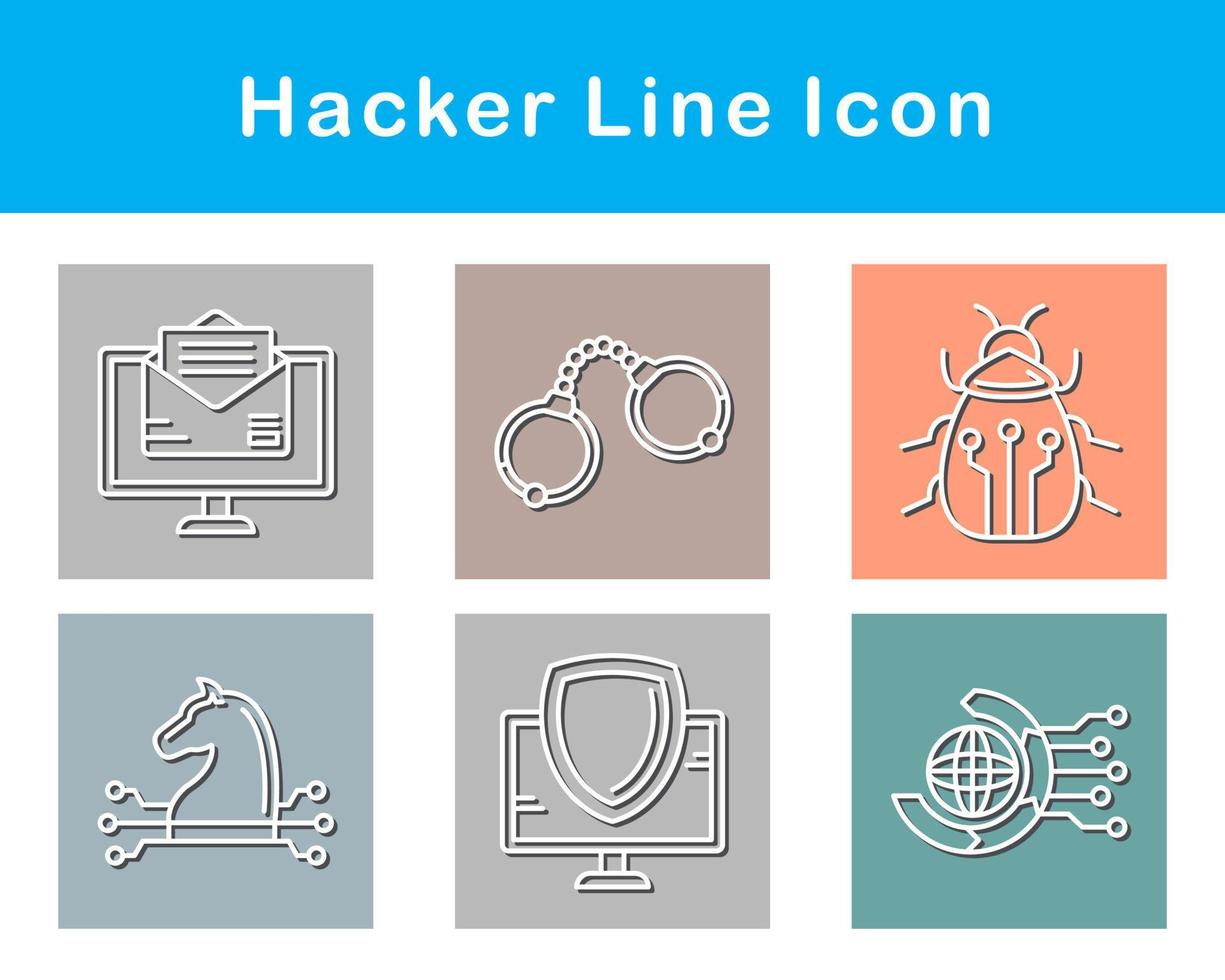hacker vektor ikon uppsättning