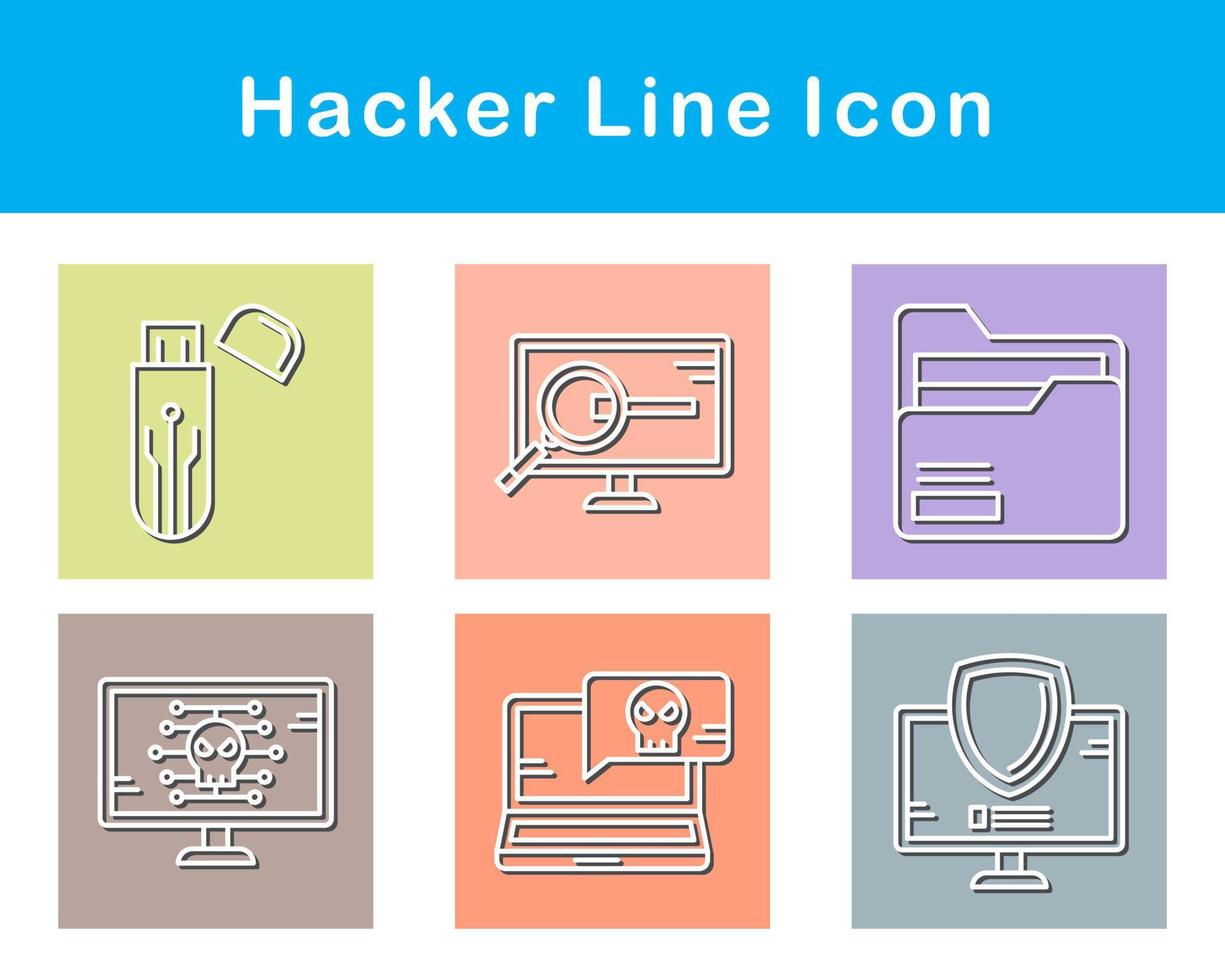 Hacker-Vektor-Icon-Set vektor