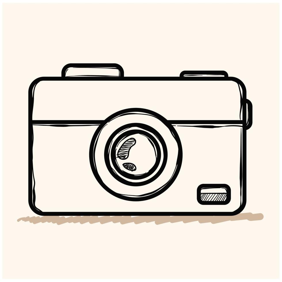 kamera doodle ikon vektor