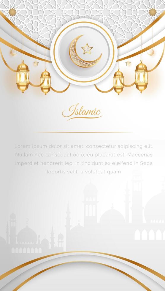 Arabisch islamisch elegant Weiß und golden Luxus Hintergrund vektor