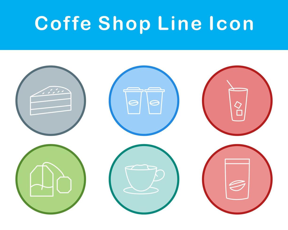 coffe affär vektor ikon uppsättning