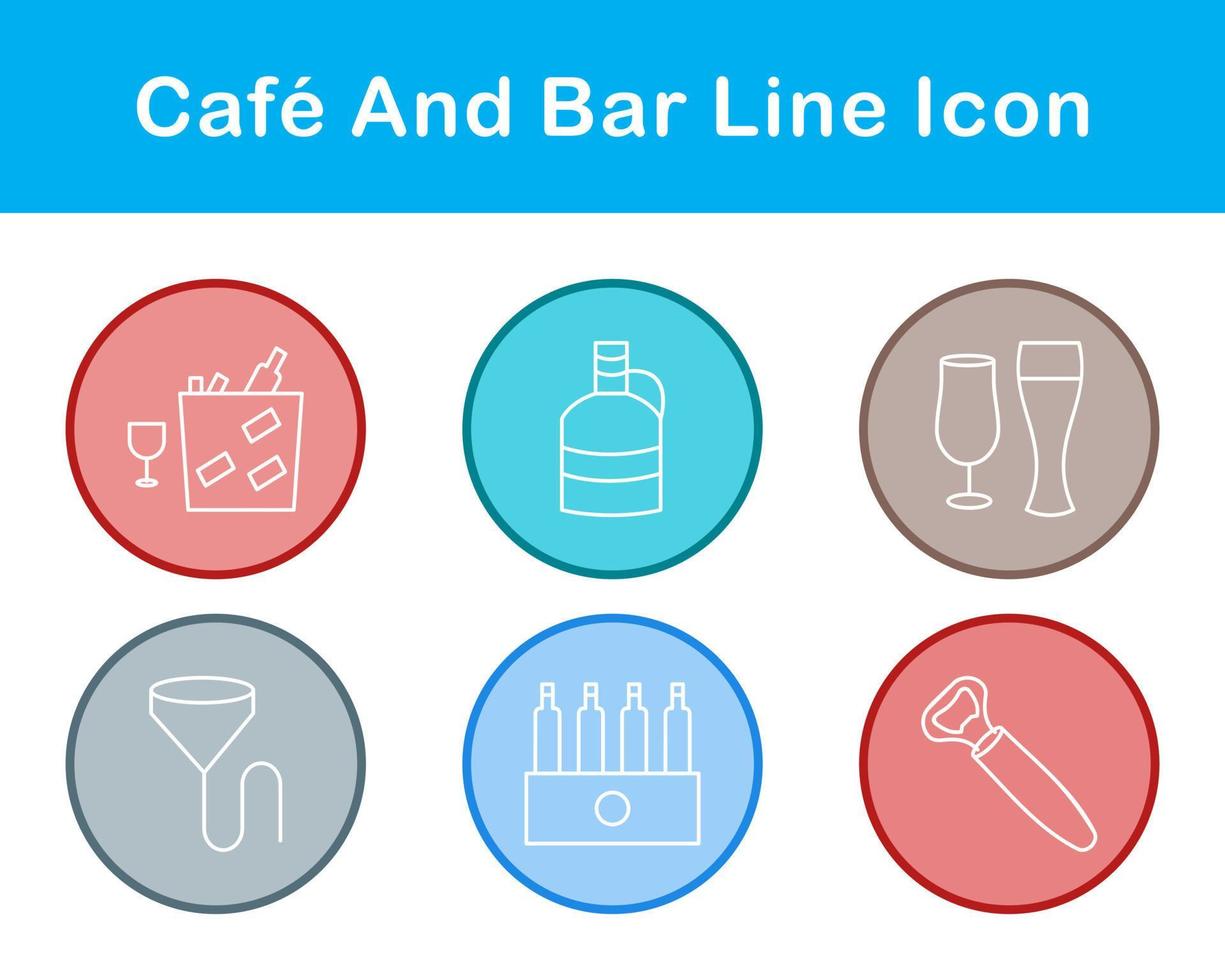 Cafe und Bar Vektor Symbol einstellen