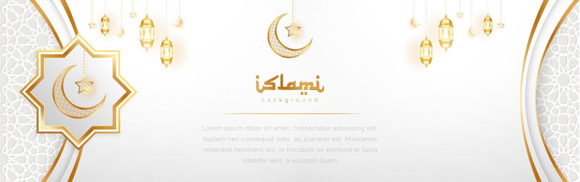 islamisch Arabisch Luxus Hintergrund mit geometrisch Muster und schön Ornament vektor