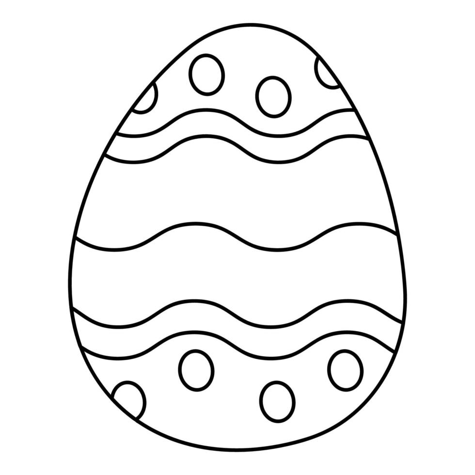 klotter påsk ägg4 med Ränder och ett oval. svart och vit vektor illustration.