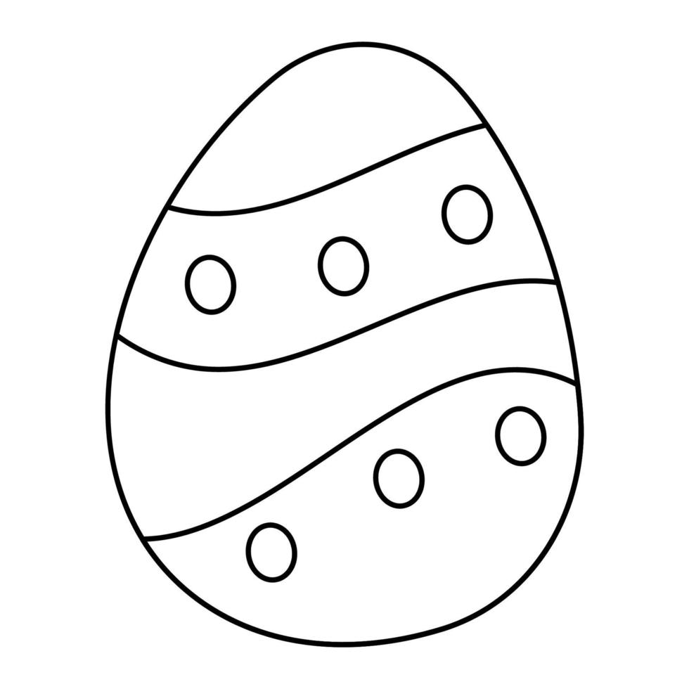 klotter påsk ägg 3 med Ränder och ett oval. svart och vit vektor illustration.