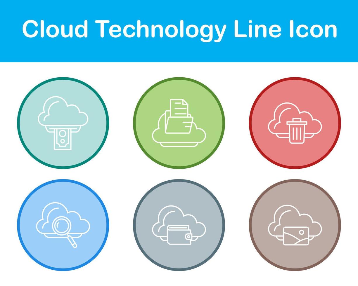 Wolke Technologie Vektor Symbol einstellen