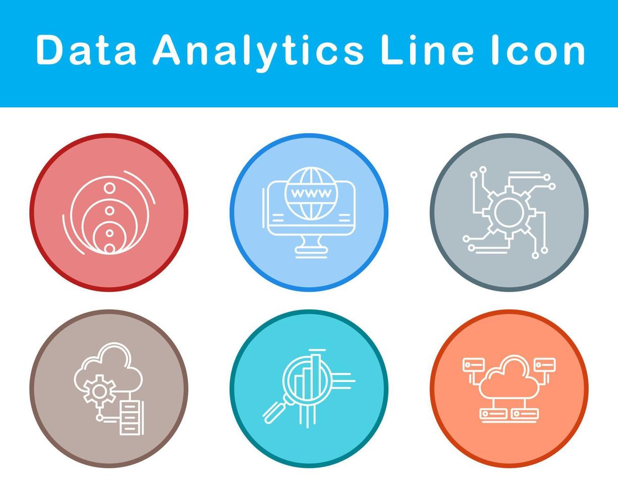 data analys vektor ikon uppsättning