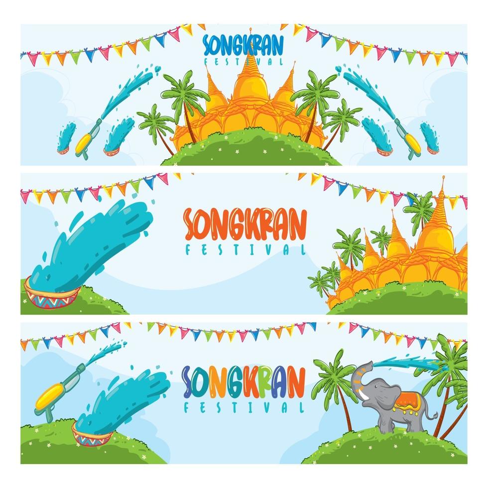 Songkran Festival Banner Konzept vektor