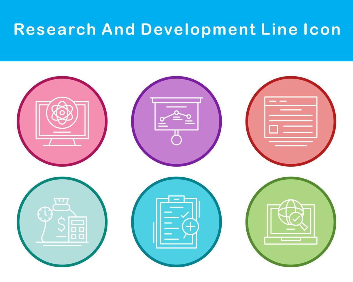 forskning och utveckling vektor ikon uppsättning