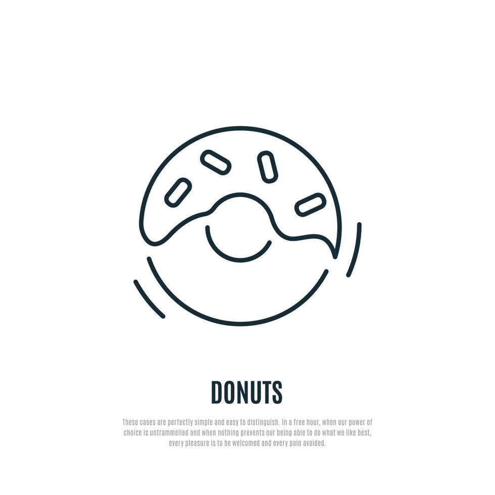 Donuts Line Icon. Bäckereisymbol. linearer Stil. vektor