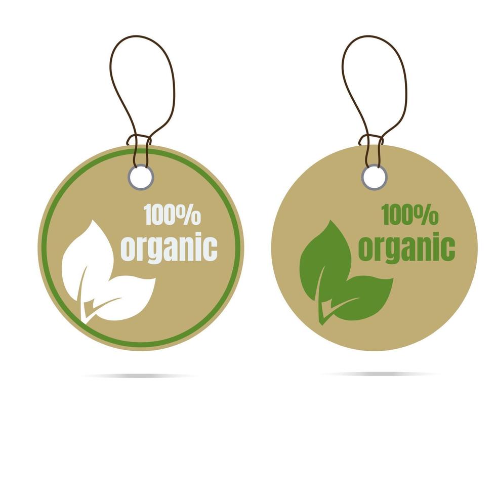 Blatt Logo organisches Etikett Öko-Symbol Vektor isoliert Hintergrund.