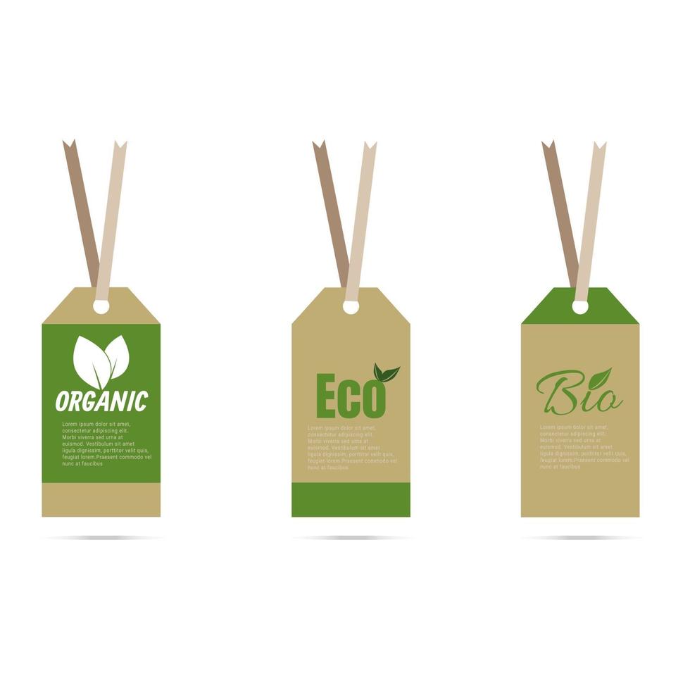 leaf logo organisk etikett eco ikon vektor isolerad bakgrund.