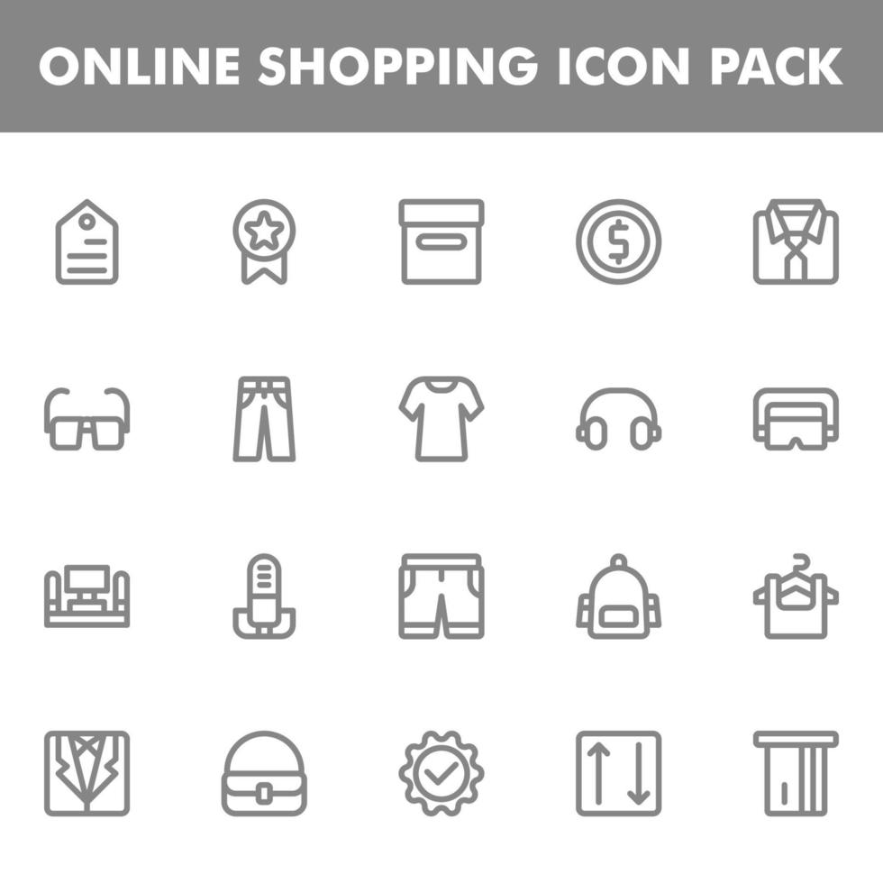 online shopping ikon pack vektor