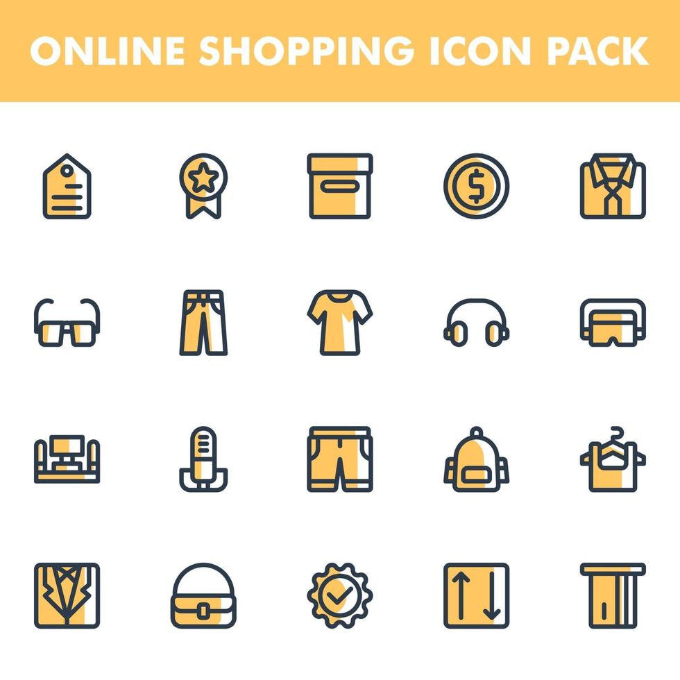 online shopping ikon pack vektor