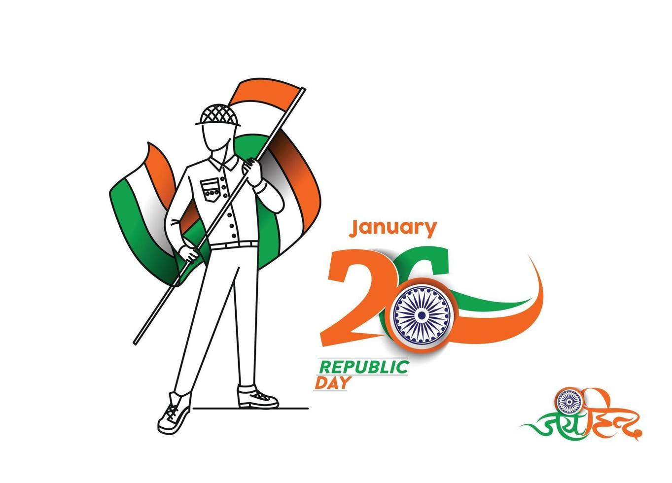 indisk republik dag koncept med text 26 januari. abstrakt vektor illustration design.