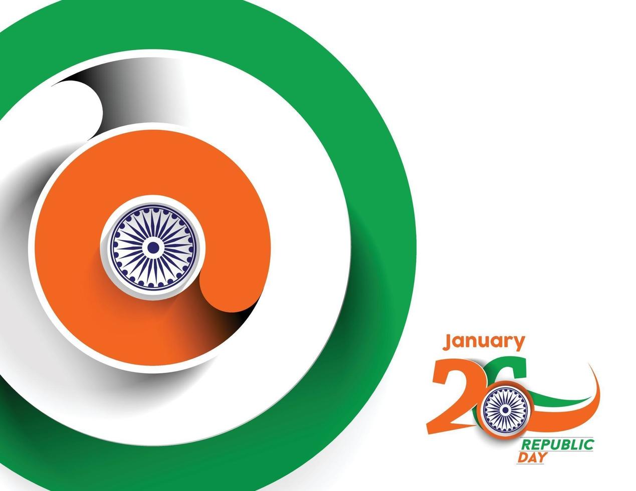 Konzept der indischen Republik mit Text 26. Januar. abstrakte Vektorillustration Design. vektor