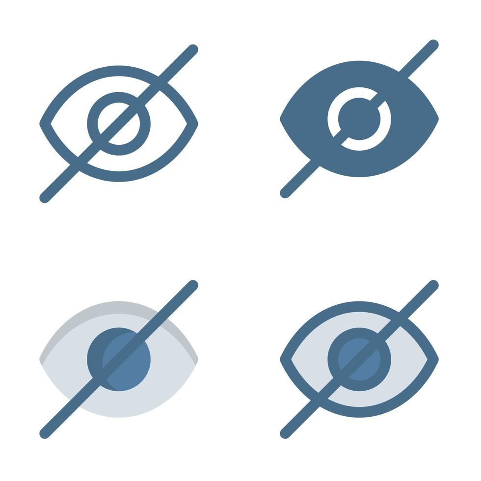 Hiden Eye Icon in isoliert auf weißem Hintergrund. für Ihr Website-Design, Logo, App, UI. Vektorgrafiken Illustration und bearbeitbarer Strich. eps 10. vektor