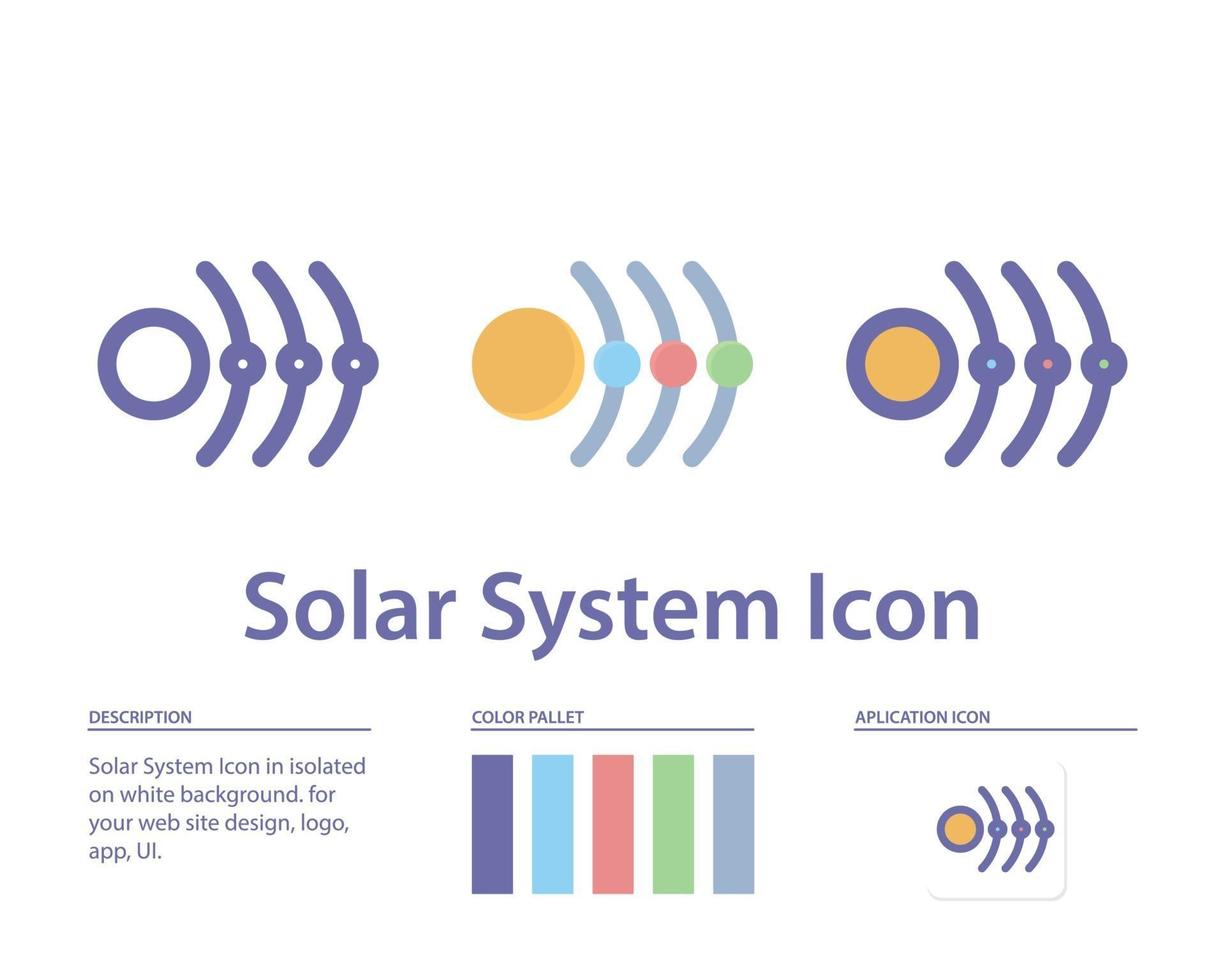 solsystem ikonen i isolerad på vit bakgrund. för din webbdesign, logotyp, app, ui. vektorgrafikillustration och redigerbar stroke. eps 10. vektor