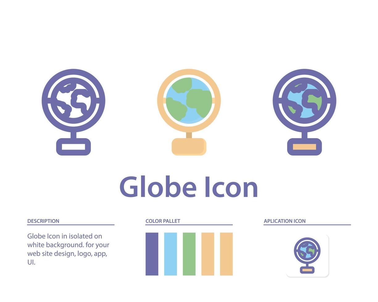 Globusikone in lokalisiert auf weißem Hintergrund. für Ihr Website-Design, Logo, App, UI. Vektorgrafiken Illustration und bearbeitbarer Strich. eps 10. vektor