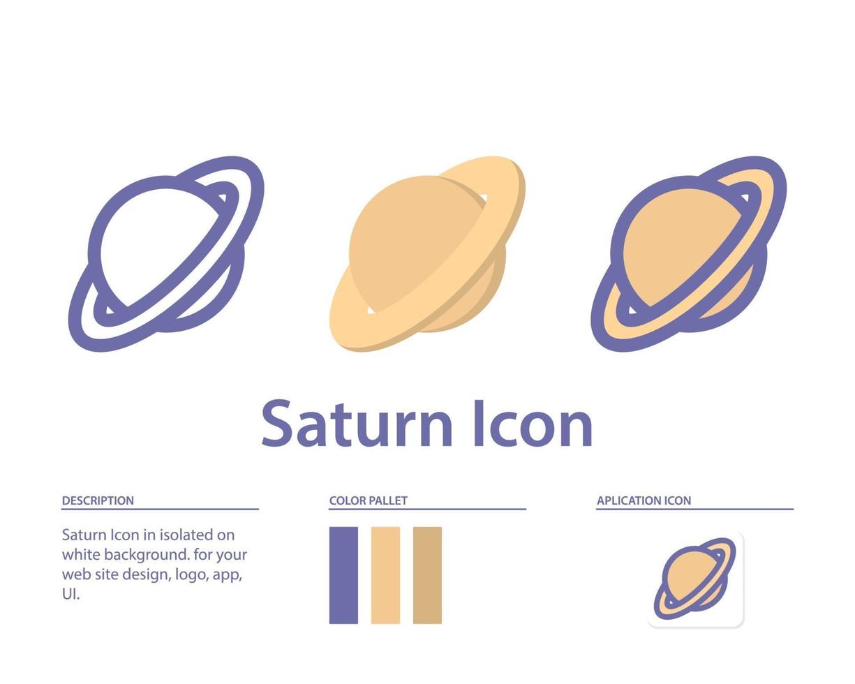 Saturn-Symbol in lokalisiert auf weißem Hintergrund. für Ihr Website-Design, Logo, App, UI. Vektorgrafiken Illustration und bearbeitbarer Strich. eps 10. vektor