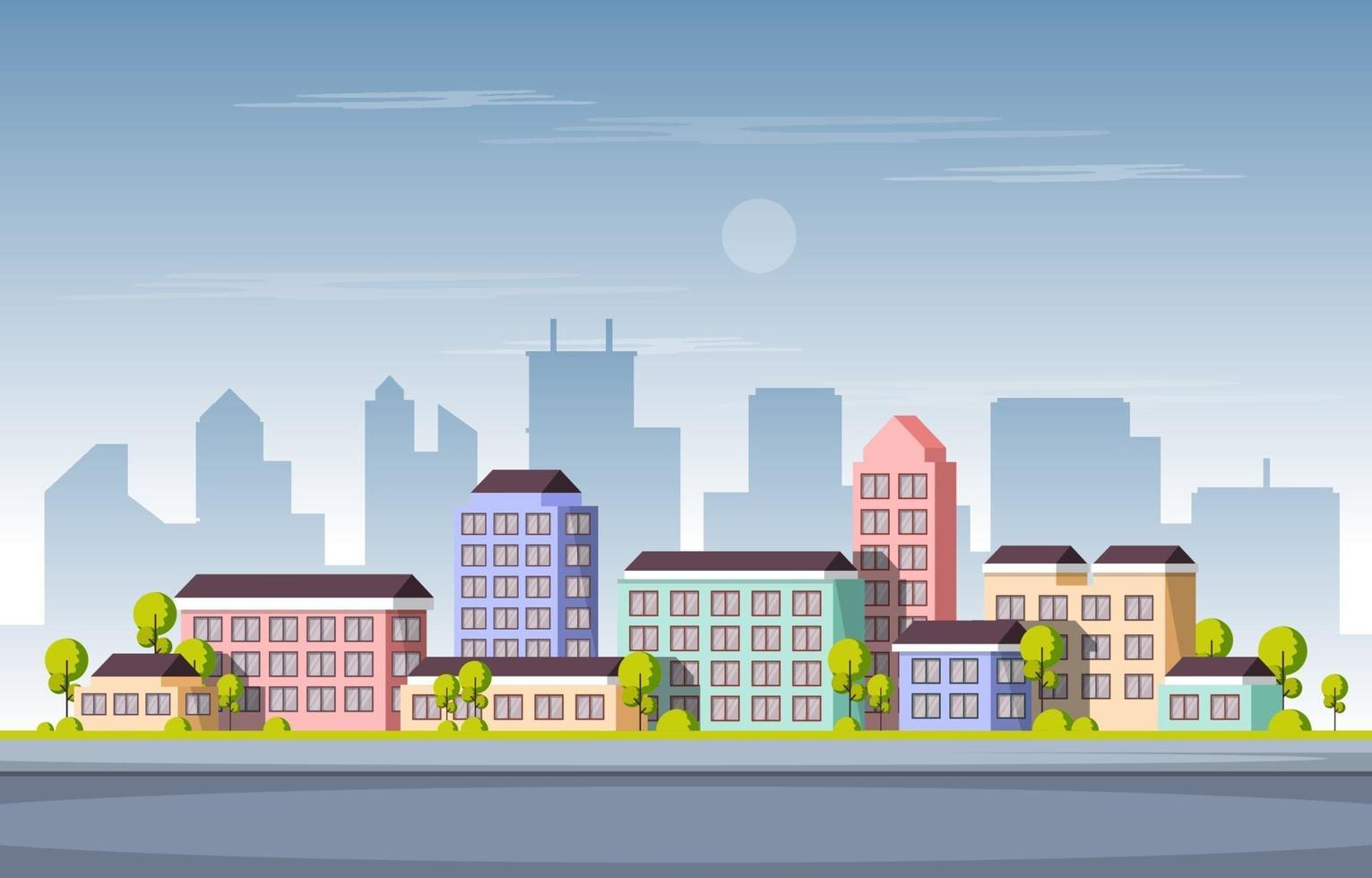 Straßenstadt Gebäudebau Stadtbild Skyline Business Illustration vektor