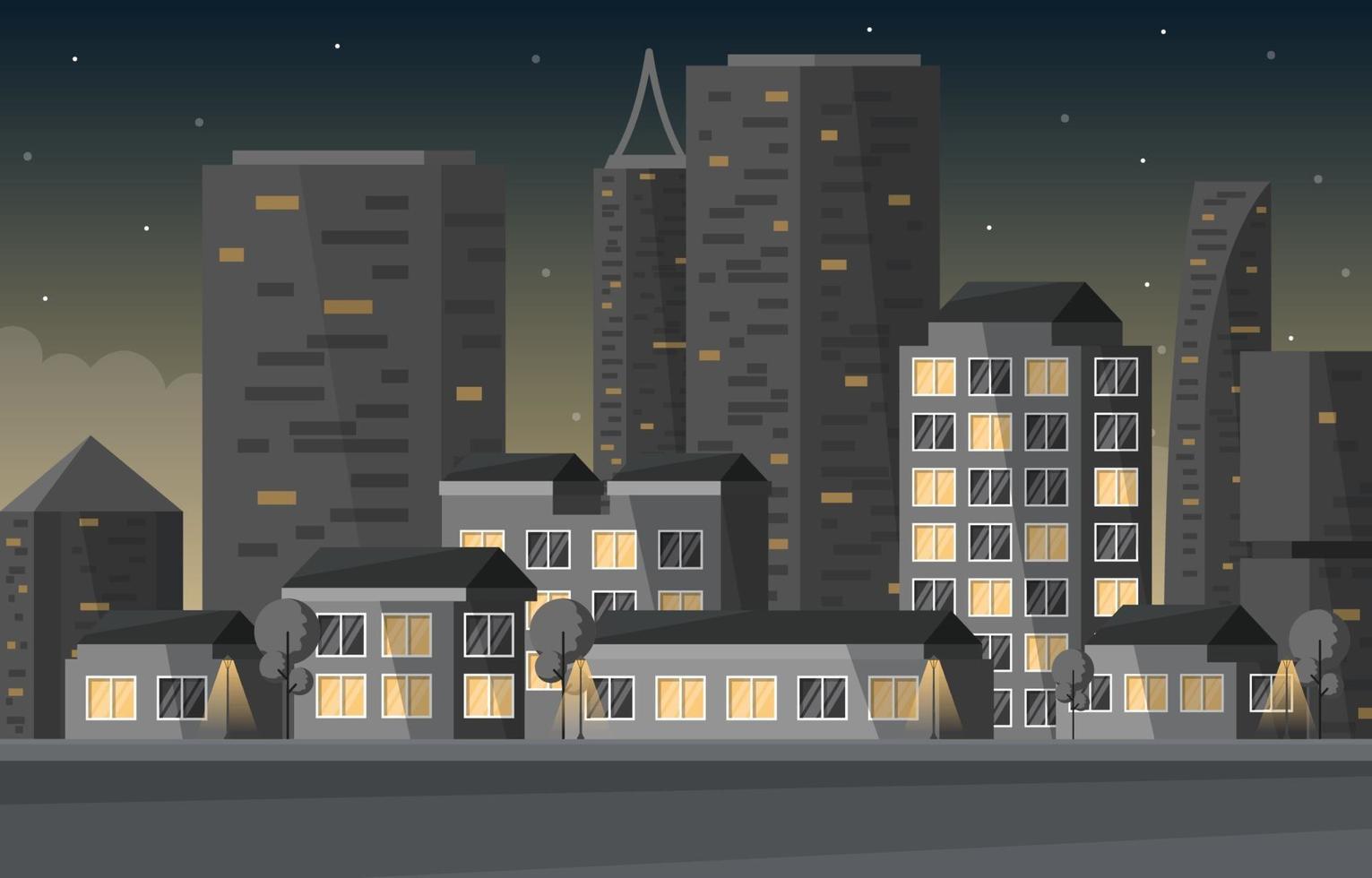 Straßenstadt Gebäudebau Stadtbild Skyline Business Illustration vektor