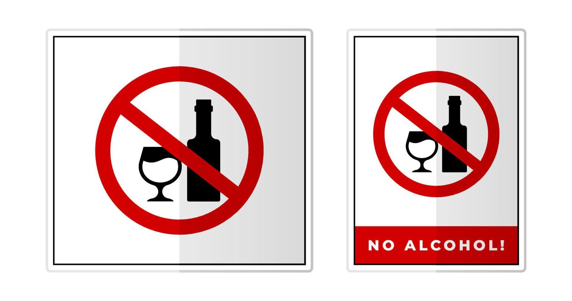 Nej alkohol tecken märka symbol ikon vektor illustration