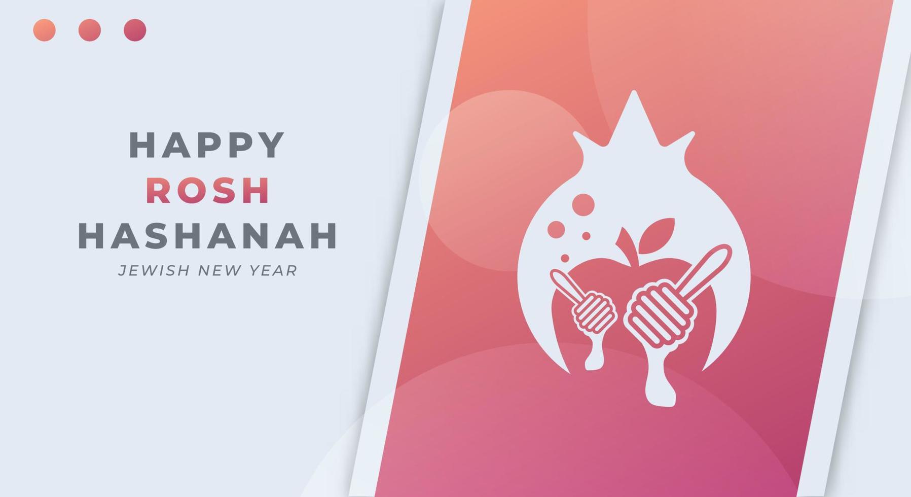 Lycklig rosh hashanah dag firande vektor design illustration. mall för bakgrund, affisch, baner, reklam, hälsning kort eller skriva ut design element