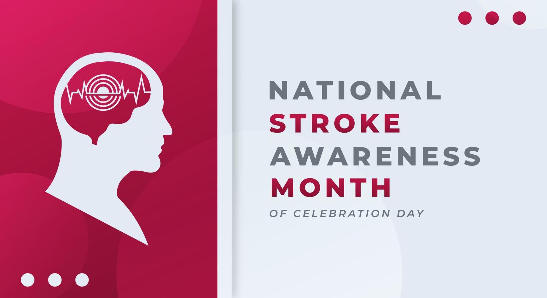 Lycklig nationell stroke medvetenhet månad firande vektor design illustration för bakgrund, affisch, baner, reklam, hälsning kort