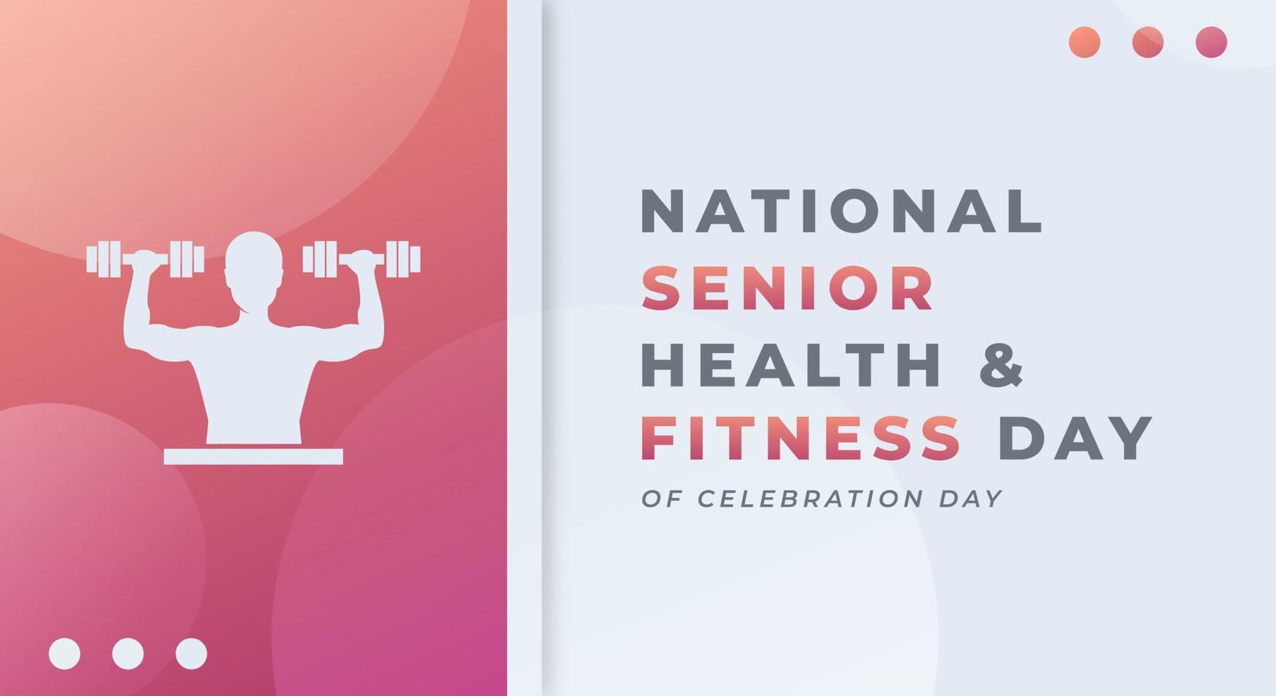 Lycklig senior hälsa och kondition dag firande vektor design illustration för bakgrund, affisch, baner, reklam, hälsning kort