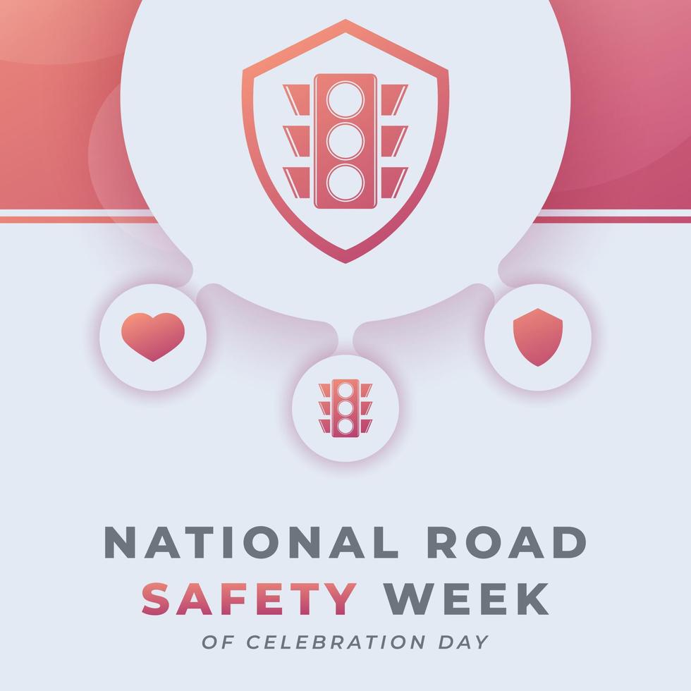 glücklich National Straße Sicherheit Woche Feier Vektor Design Illustration zum Hintergrund, Poster, Banner, Werbung, Gruß Karte