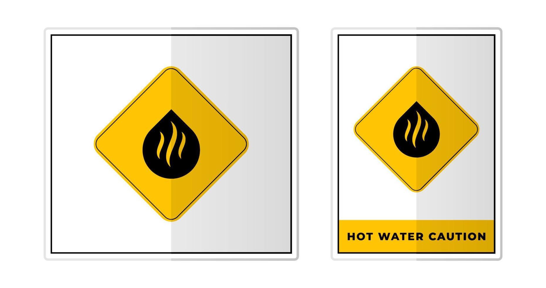 heiß Wasser Vorsicht Zeichen Etikette Symbol Symbol Vektor Illustration