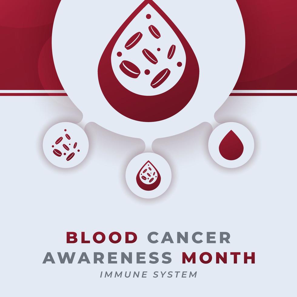 Lycklig blod cancer medvetenhet månad firande vektor design illustration för bakgrund, affisch, baner, reklam, hälsning kort
