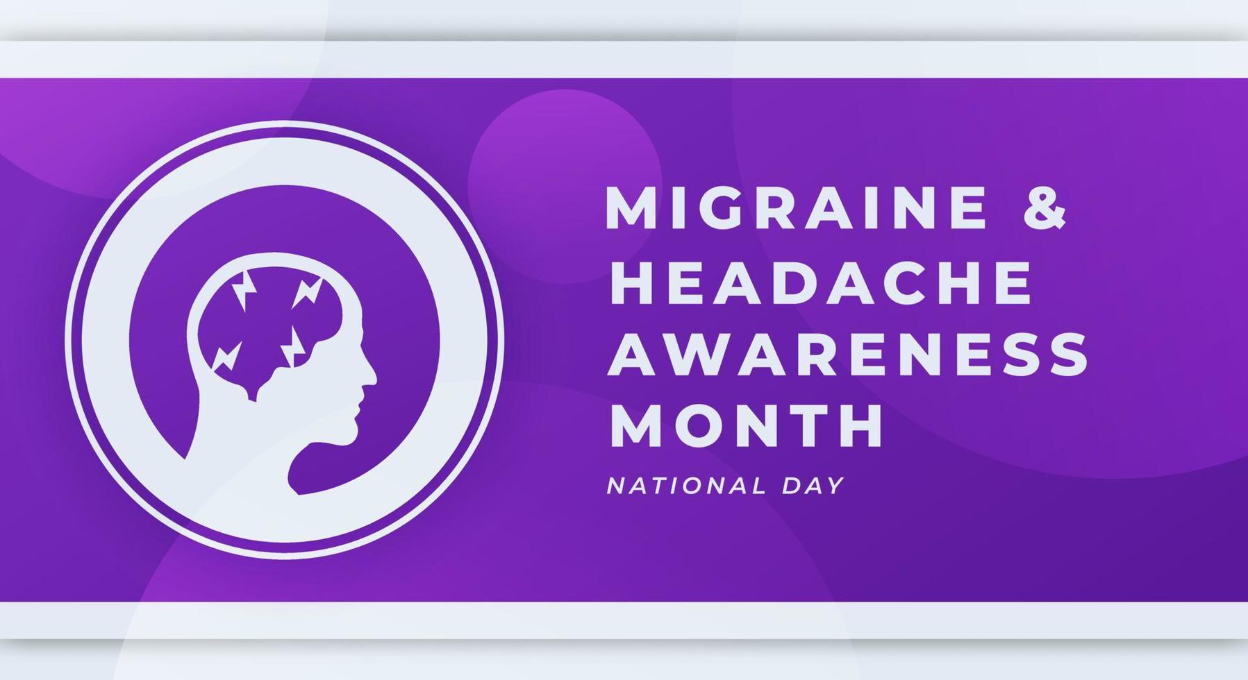 glücklich National Migräne und Kopfschmerzen Bewusstsein Monat Feier Vektor Design Illustration zum Hintergrund, Poster, Banner, Werbung, Gruß Karte