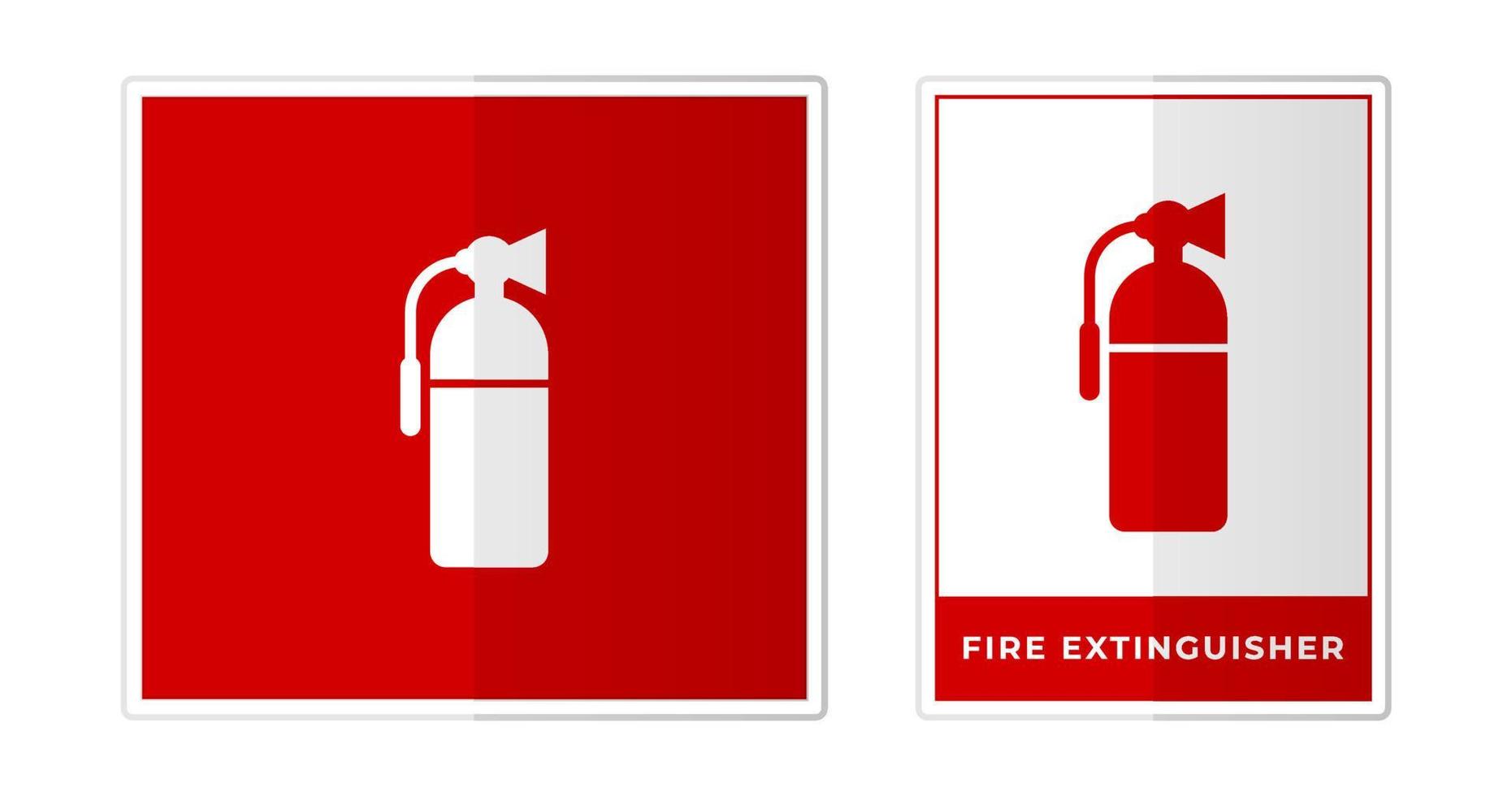 Feuer Feuerlöscher Zeichen Etikette Symbol Symbol Vektor Illustration