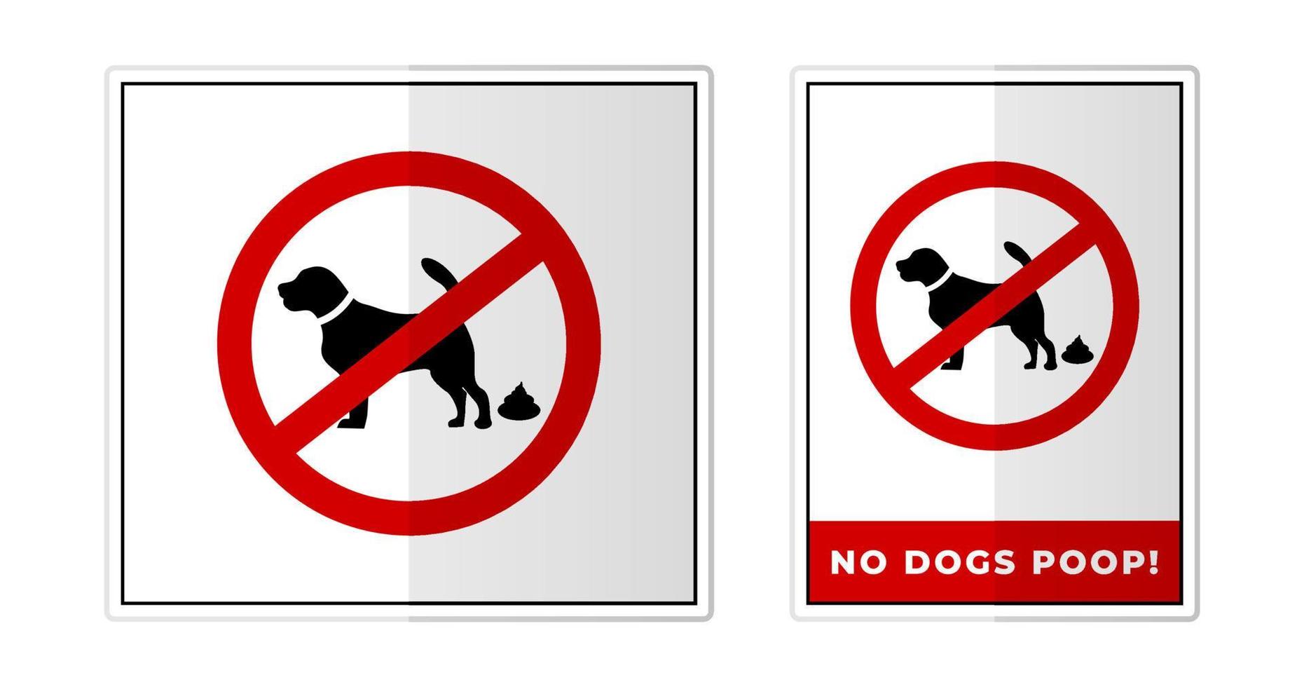 Nein Hunde Poop Zeichen Etikette Symbol Symbol Vektor Illustration