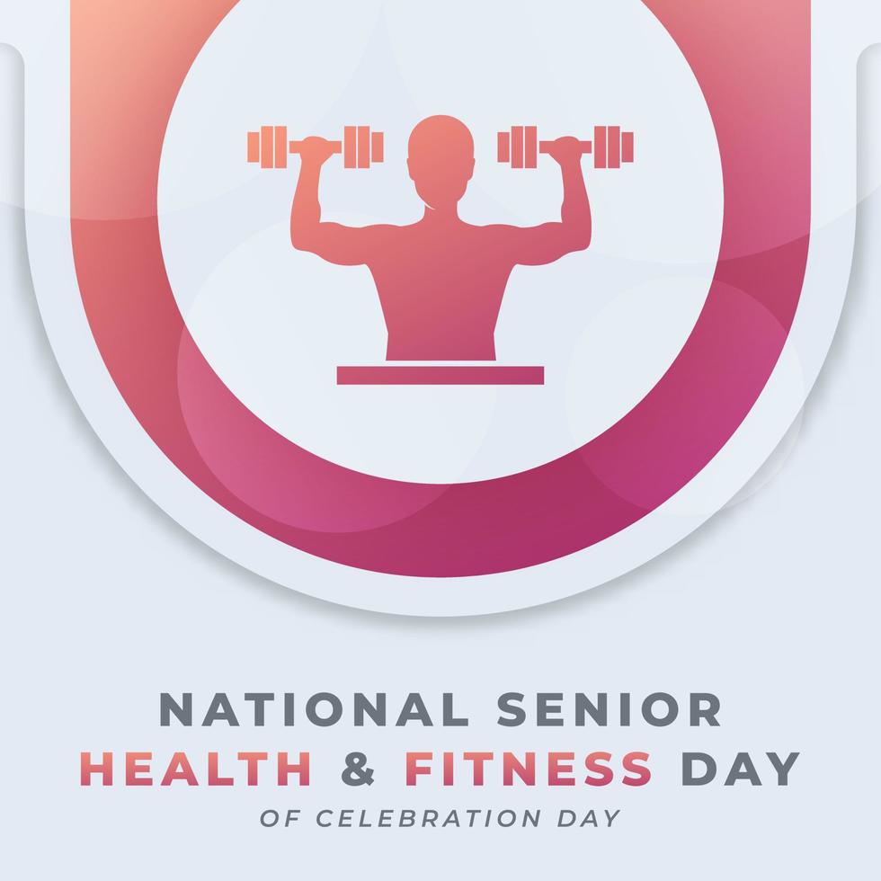 glücklich Senior Gesundheit und Fitness Tag Feier Vektor Design Illustration zum Hintergrund, Poster, Banner, Werbung, Gruß Karte