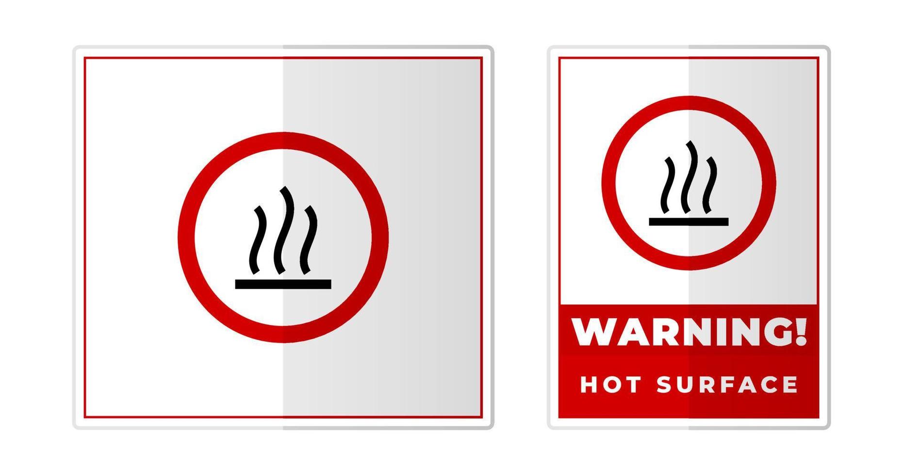 varm yta varning tecken märka symbol ikon vektor illustration