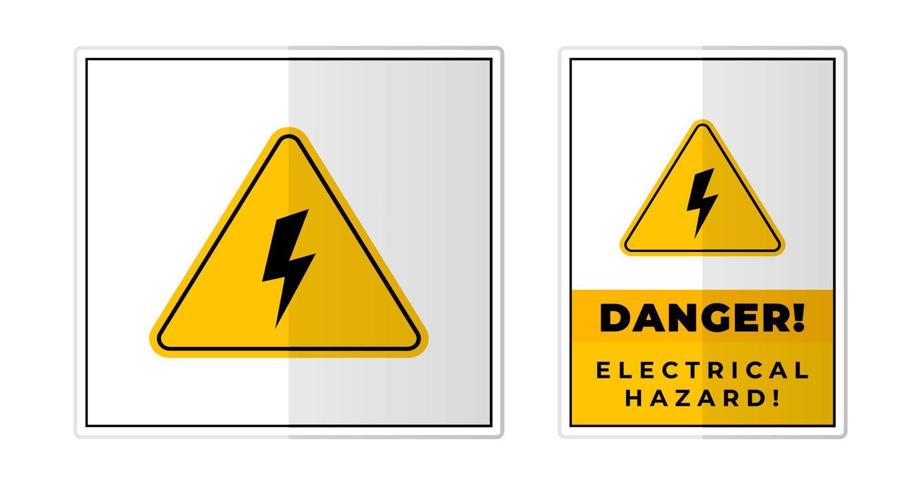 Achtung elektrisch Gefahr Zeichen Etikette Symbol Symbol Vektor Illustration