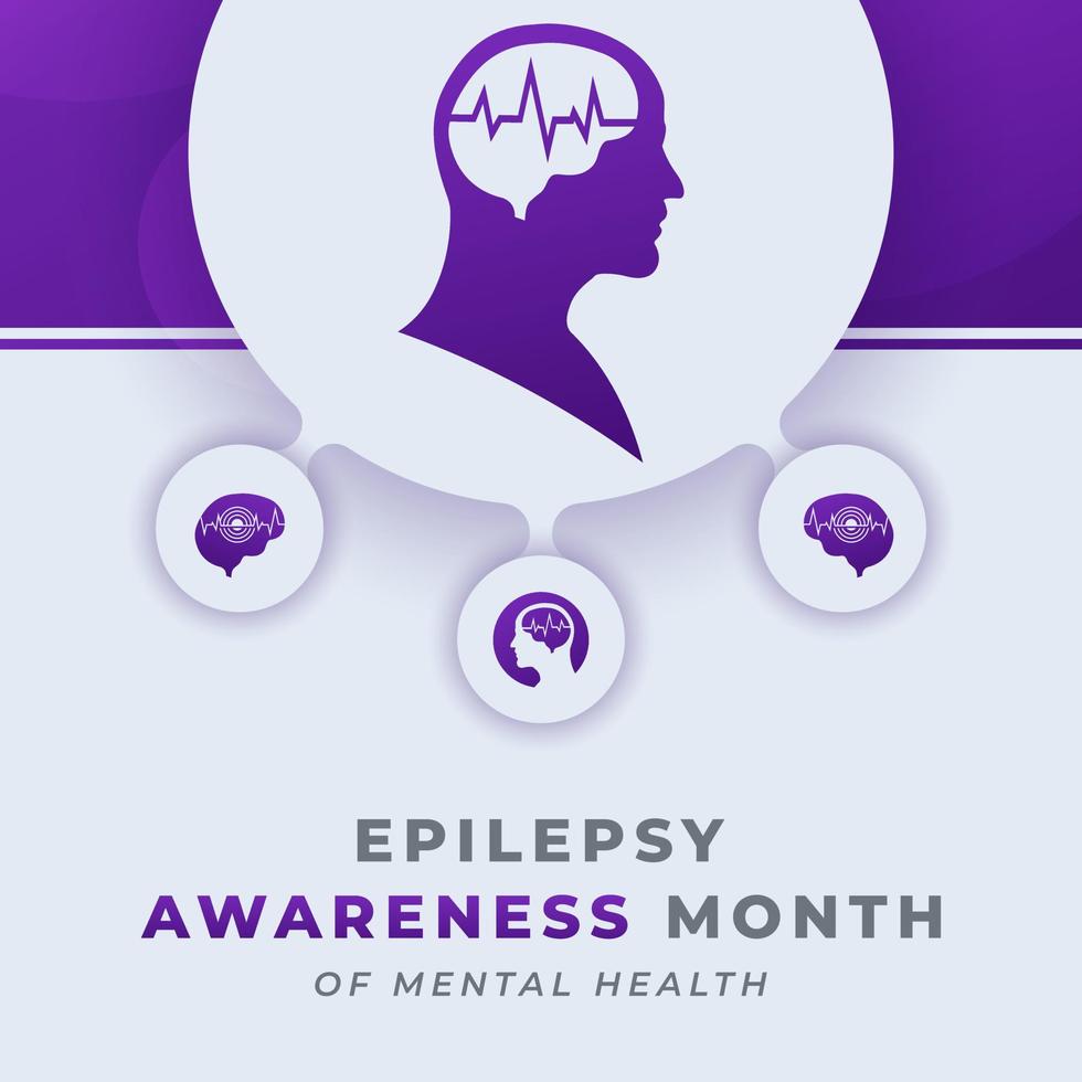 Epilepsie Bewusstsein Monat Feier Vektor Design Illustration zum Hintergrund, Poster, Banner, Werbung, Gruß Karte