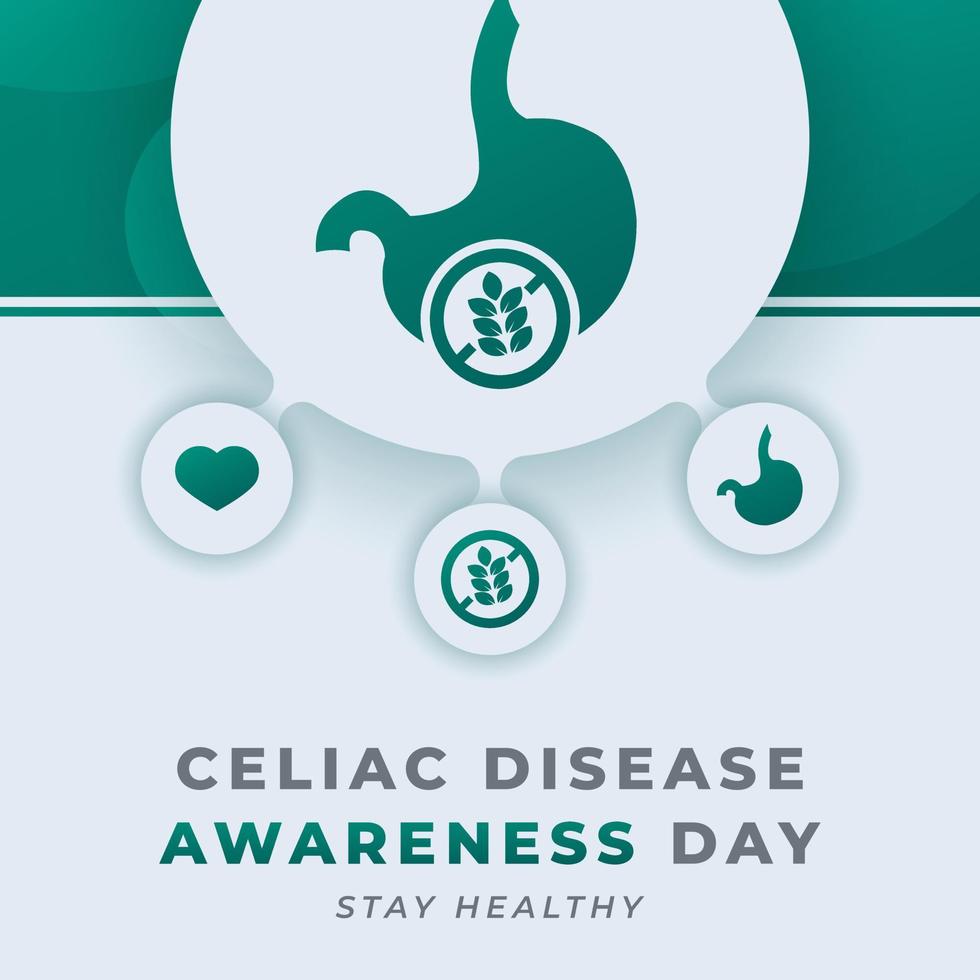 Lycklig nationell celiac sjukdom medvetenhet dag firande vektor design illustration för bakgrund, affisch, baner, reklam, hälsning kort
