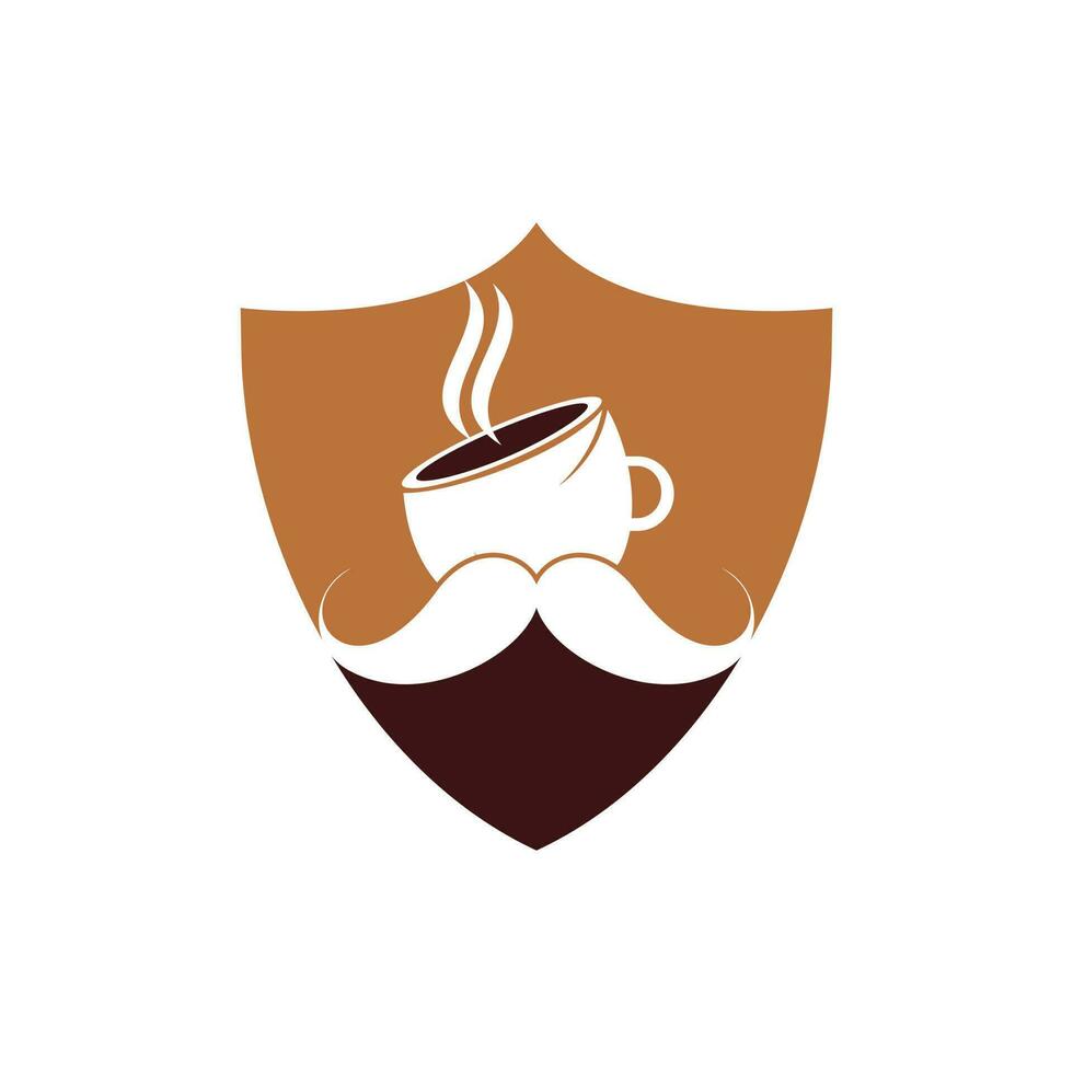 mustasch kaffe vektor logotyp design mall. kreativ kaffe affär logotyp begrepp.