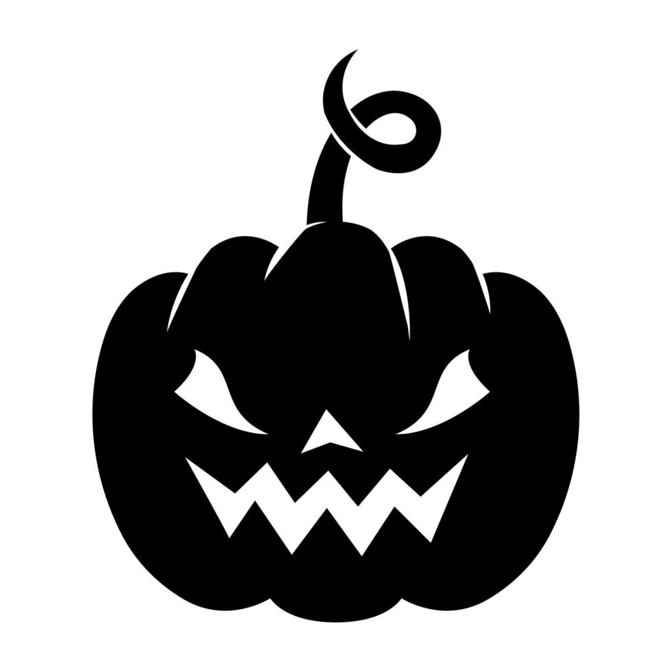 schwarzer Halloween-Kürbis vektor