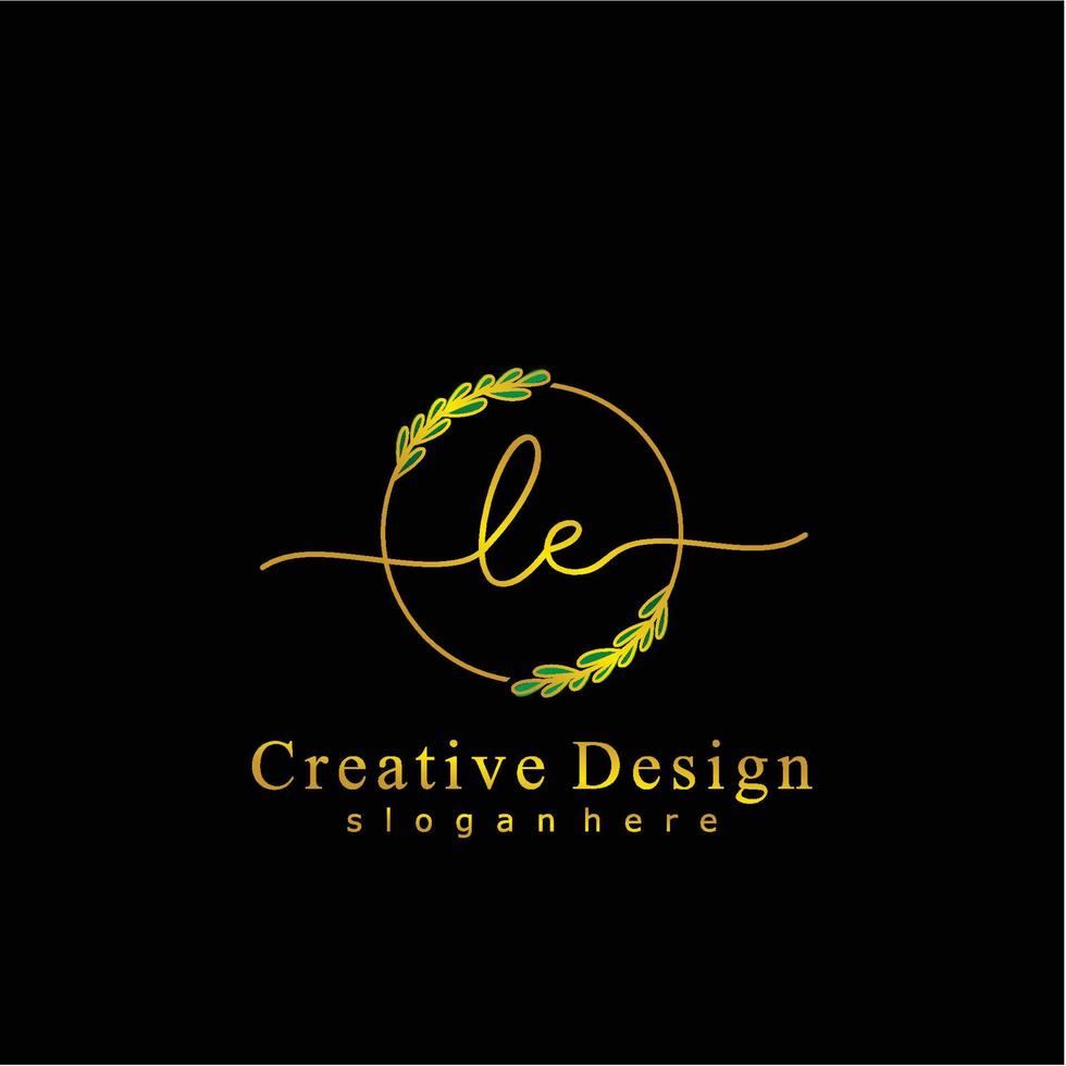 första le skönhet monogram och elegant logotyp design, handstil logotyp av första signatur, bröllop, mode, blommig och botanisk logotyp begrepp design. vektor