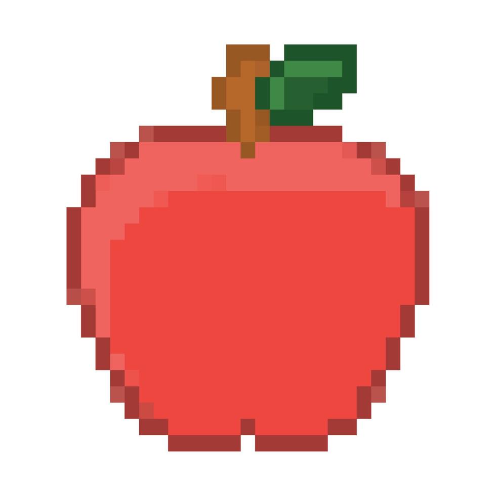 pixelated röd äpple vektor
