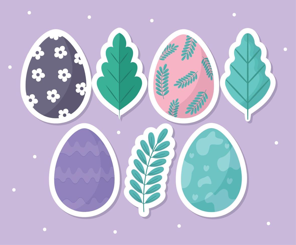 Ostern Eier und Pflanzen vektor