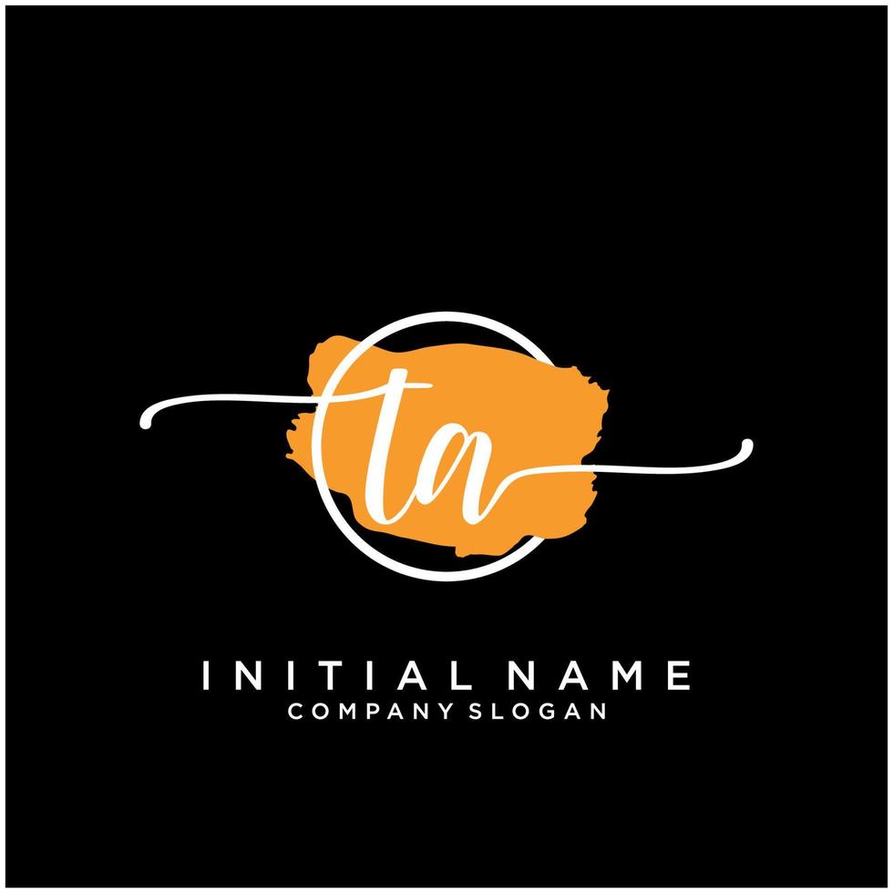 Initiale ta feminin Logo Sammlungen Vorlage. Handschrift Logo von Initiale Unterschrift, Hochzeit, Mode, Schmuck, Boutique, Blumen- und botanisch mit kreativ Vorlage zum irgendein Unternehmen oder Geschäft. vektor