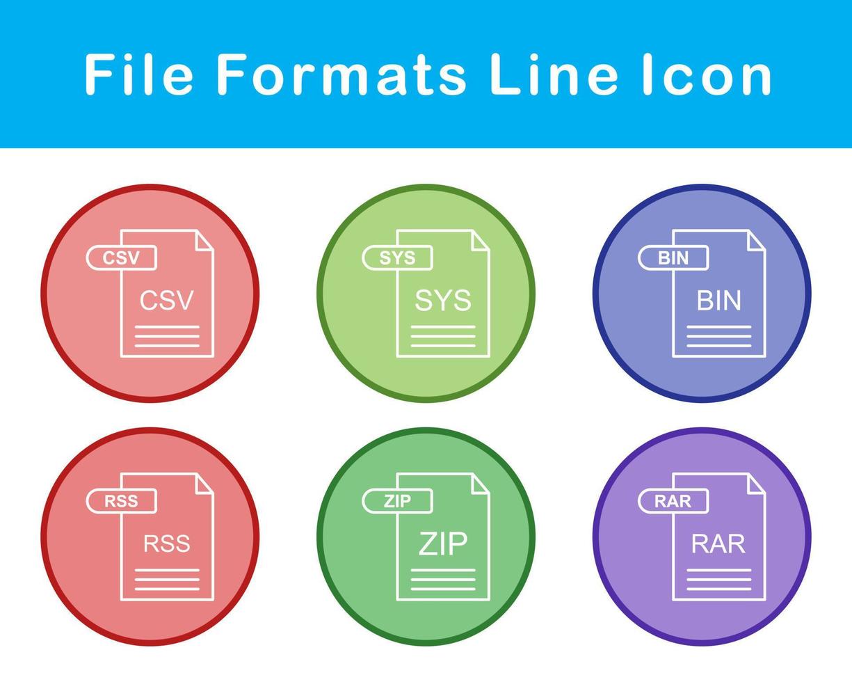 fil format vektor ikon uppsättning